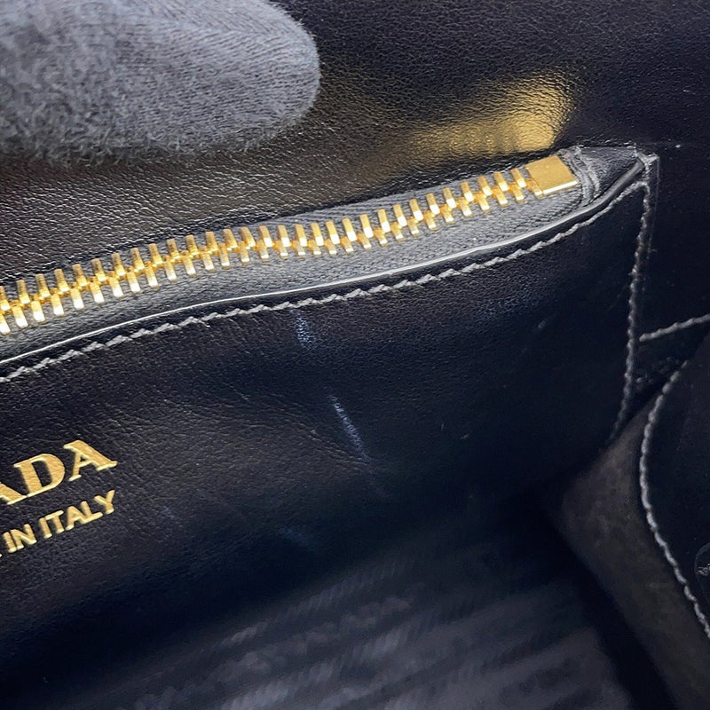 プラダ ハンドバッグ モノクローム サフィアーノレザー PRADA 1BA156 2wayショルダーバッグ 黒