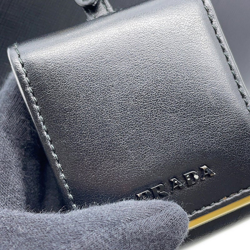 プラダ ハンドバッグ モノクローム サフィアーノレザー PRADA 1BA156 2wayショルダーバッグ 黒