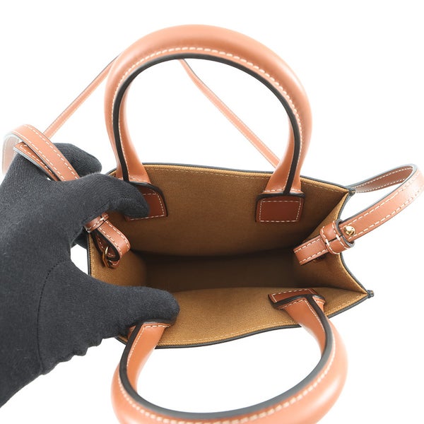 セリーヌ ハンドバッグ トリオンフ ミニ バーティカル カバ PVC/レザー 194372 CELINE 2wayショルダーバッグ ブラウン