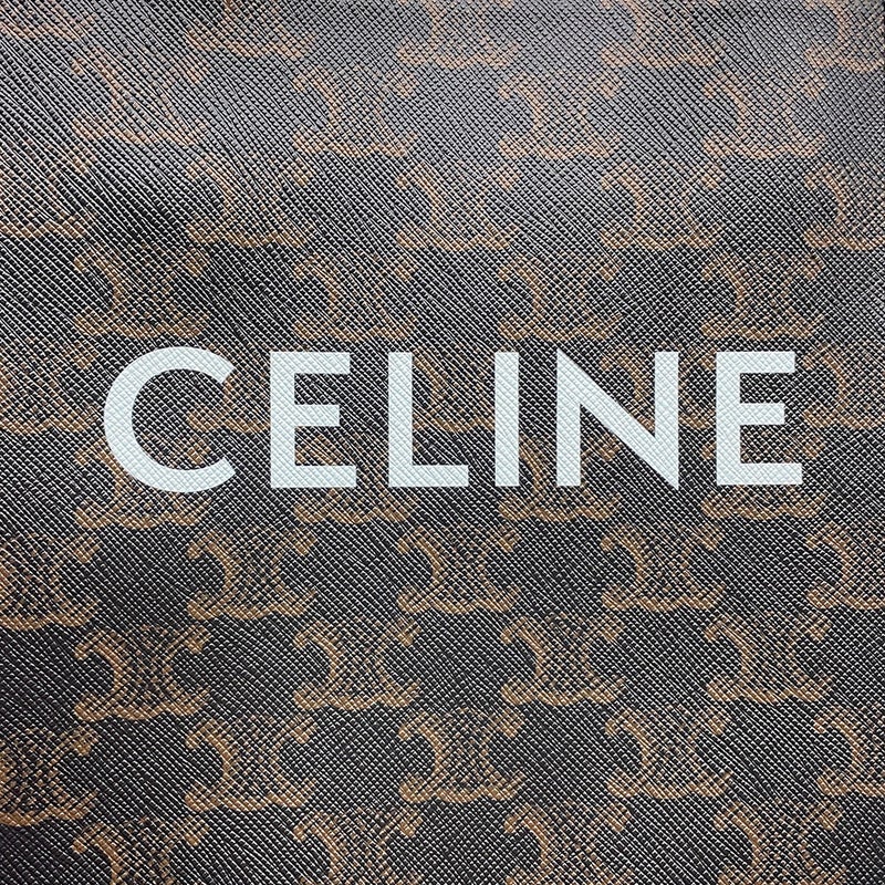 セリーヌ ハンドバッグ トリオンフ ミニ バーティカル カバ PVC/レザー 194372 CELINE 2wayショルダーバッグ ブラウン