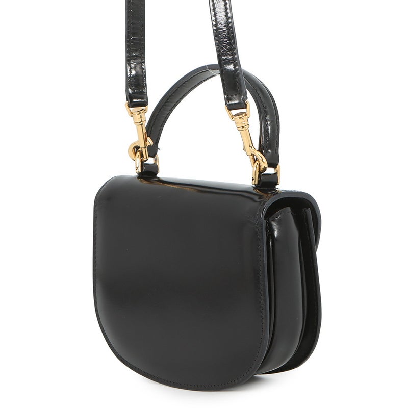 セリーヌ ハンドバッグ トリオンフ ミニ ブザス クレア カーフレザー 10L063 CELINE ミニバッグ 2wayショルダー 黒