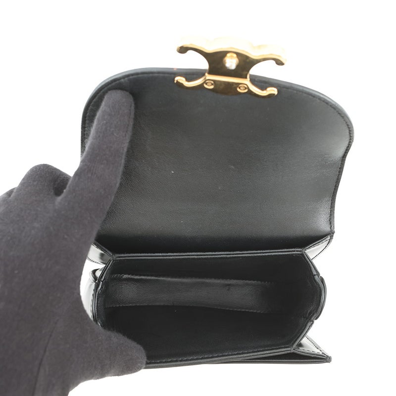 セリーヌ ハンドバッグ トリオンフ ミニ ブザス クレア カーフレザー 10L063 CELINE ミニバッグ 2wayショルダー 黒