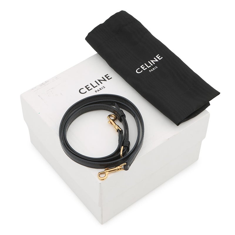 セリーヌ ハンドバッグ トリオンフ ミニ ブザス クレア カーフレザー 10L063 CELINE ミニバッグ 2wayショルダー 黒