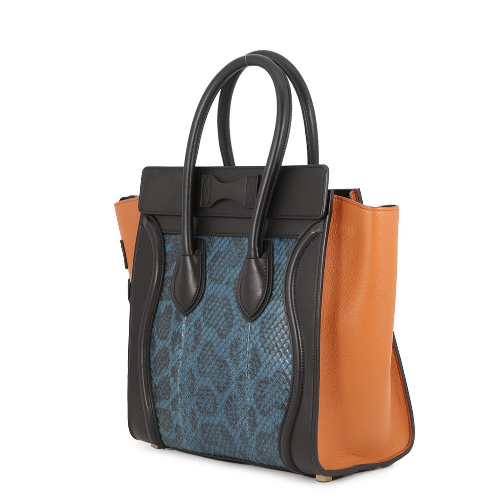 CELINE セリーヌ パイソン レザー ハンドバッグ ショルダーバッグ CELINE（セリーヌ） ラゲージ マイクロショッパー ハンドバッグ トート