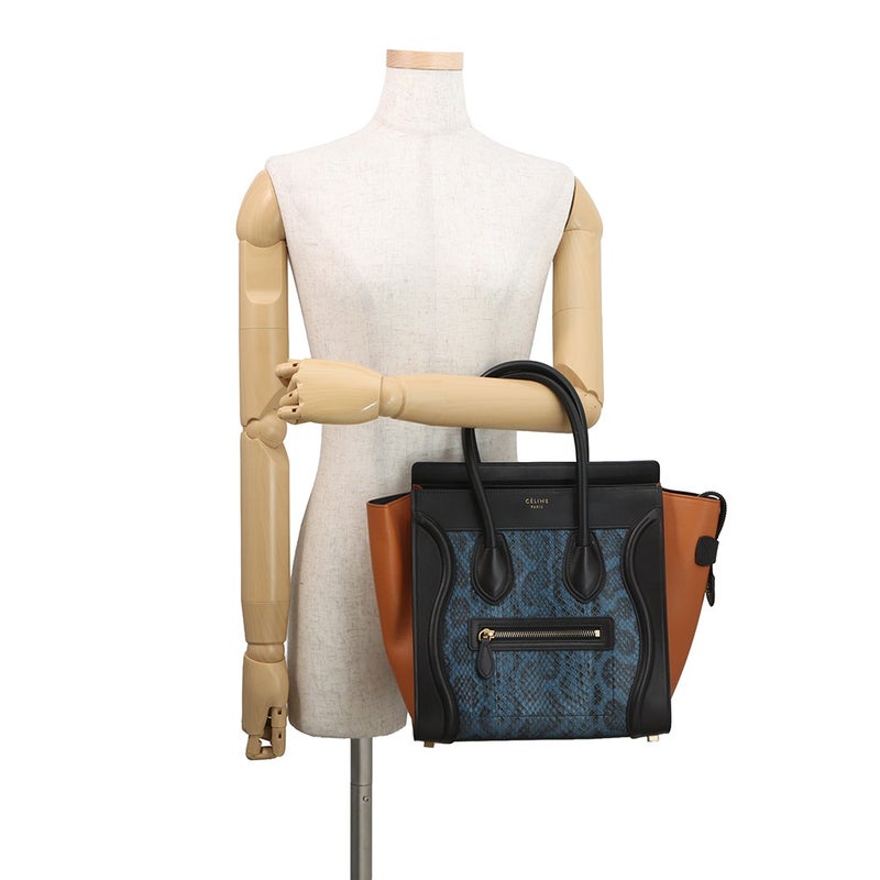 セリーヌ ハンドバッグ ラゲージショッパー マイクロ レザー/パイソン CELINE バッグ