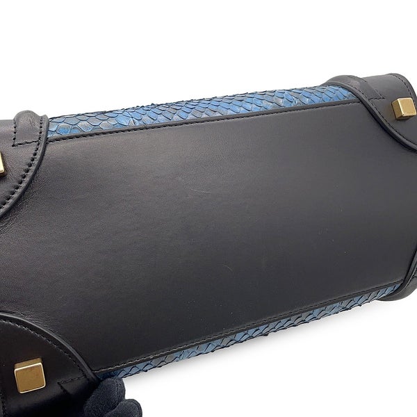 セリーヌ ハンドバッグ ラゲージショッパー マイクロ レザー/パイソン CELINE バッグ