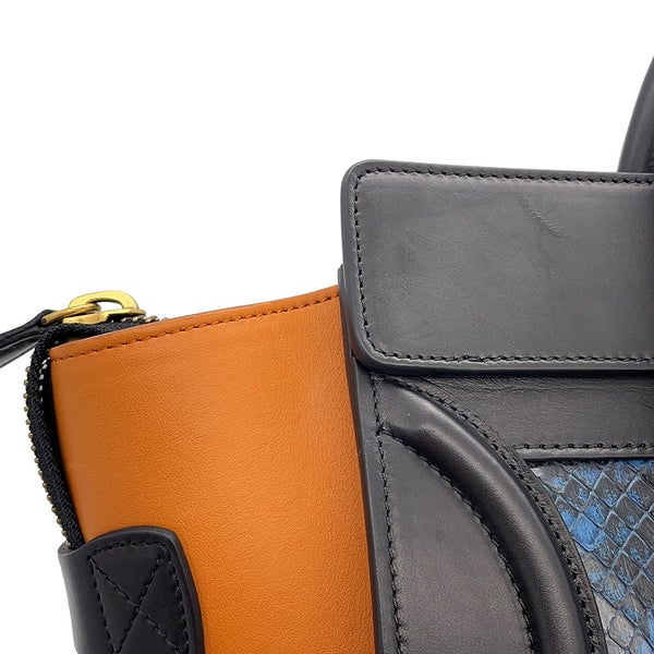 セリーヌ ハンドバッグ ラゲージショッパー マイクロ レザー/パイソン CELINE バッグ