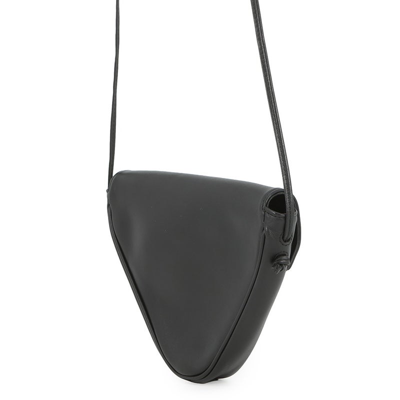 セリーヌ ショルダーバッグ トライアングル ロゴ レザー 19590 CELINE ポシェット 黒 白