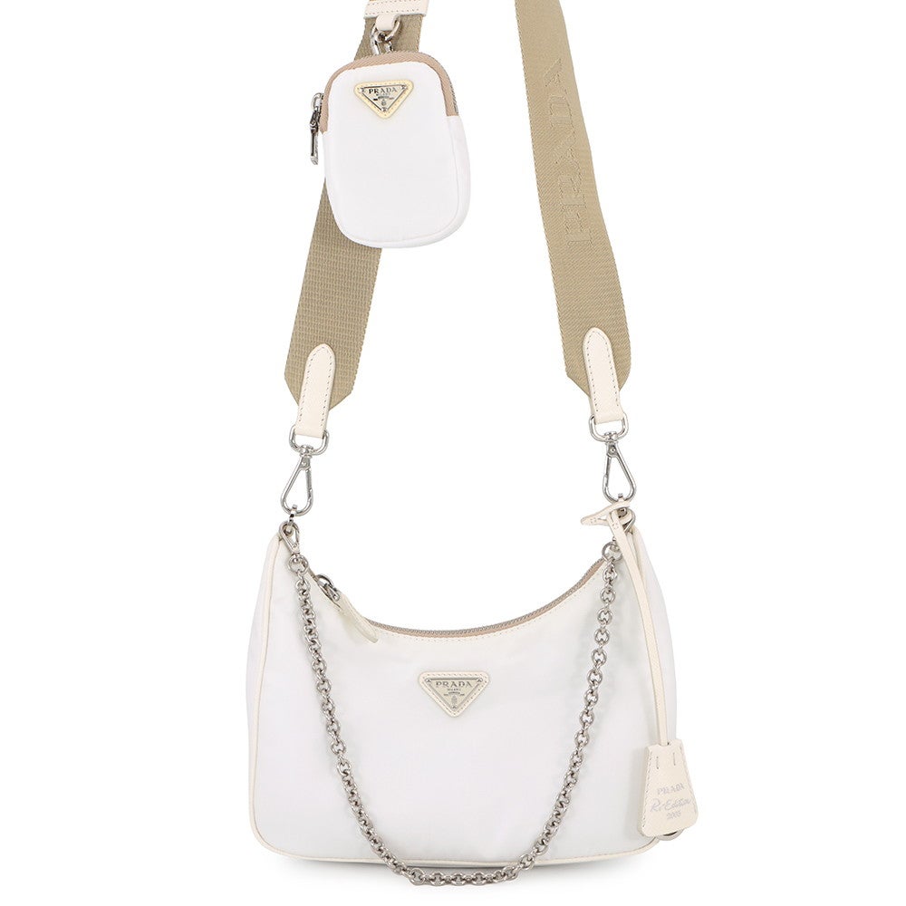 プラダ ショルダーバッグ Re-Edition2005 ナイロン 1BH204 PRADA 2wayバッグ 白 プラダ ショルダーバッグ Re-Edition2005 ナイロン 1BH204 PRADA 2way