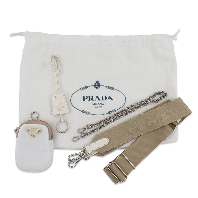 プラダ ショルダーバッグ Re-Edition2005 ナイロン 1BH204 PRADA 2wayバッグ 白
