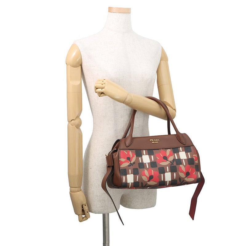 プラダ ハンドバッグ ボーリング レザー/PVC 1BB030 PRADA 2wayショルダーバッグ アウトレット品