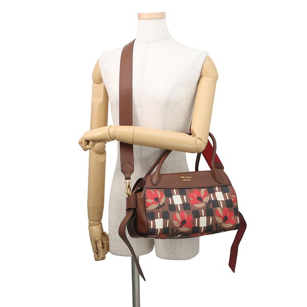 プラダ ハンドバッグ ボーリング レザー/PVC 1BB030 PRADA 2wayショルダーバッグ アウトレット品