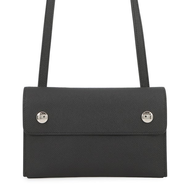 エルメス ショルダーウォレット ナップ トゥーゴー ブラック/シルバー金具 エプソン W刻印 黒