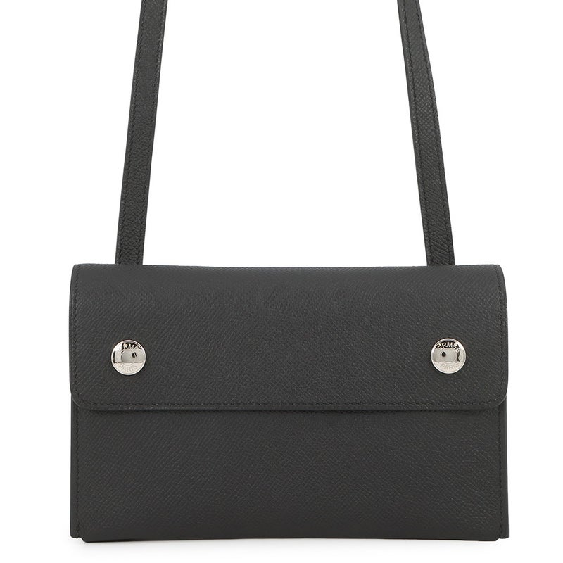 エルメス ショルダーウォレット ナップ トゥーゴー ブラック/シルバー金具 エプソン W刻印 黒