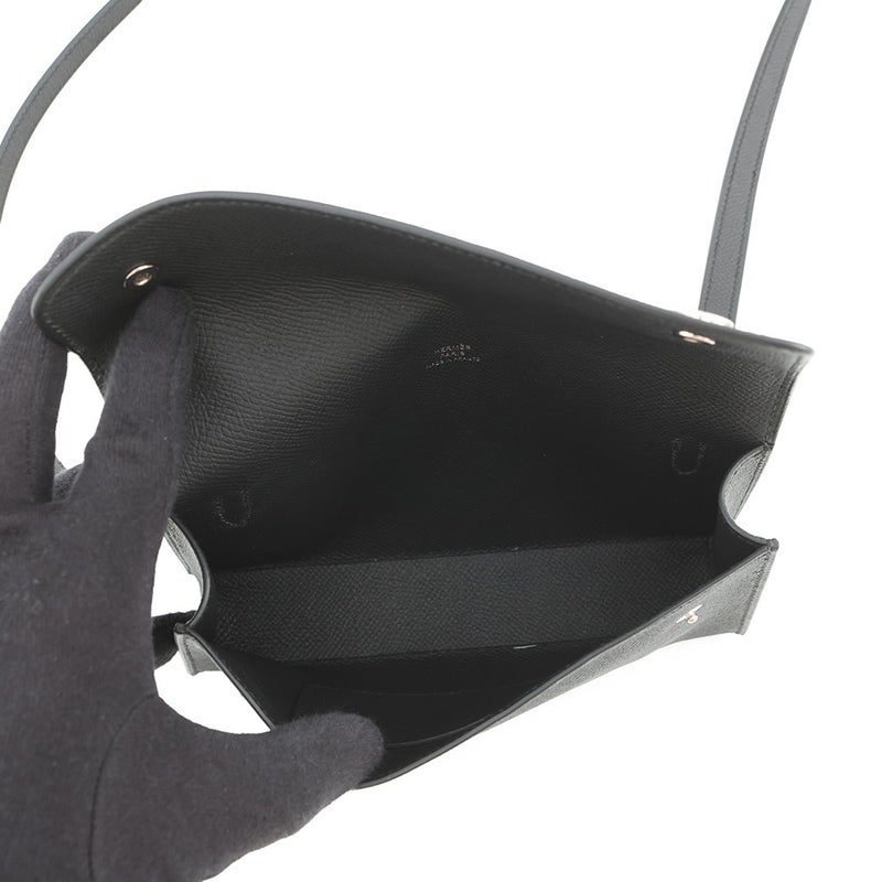 エルメス ショルダーウォレット ナップ トゥーゴー ブラック/シルバー金具 エプソン W刻印 黒