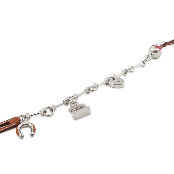 エルメス バッグチャーム ビジュー・ドゥ・バッグチャーム フォーブ/ルージュクー/シルバー金具 メタル/ボックスカーフ HERMES