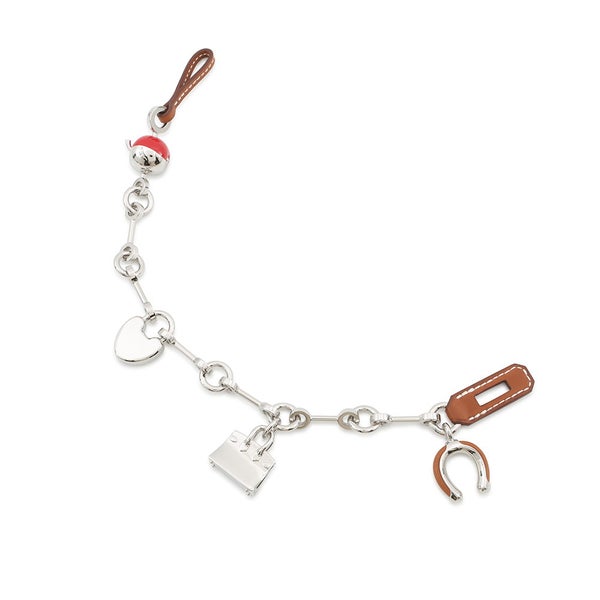 エルメス バッグチャーム ビジュー・ドゥ・バッグチャーム フォーブ/ルージュクー/シルバー金具 メタル/ボックスカーフ HERMES