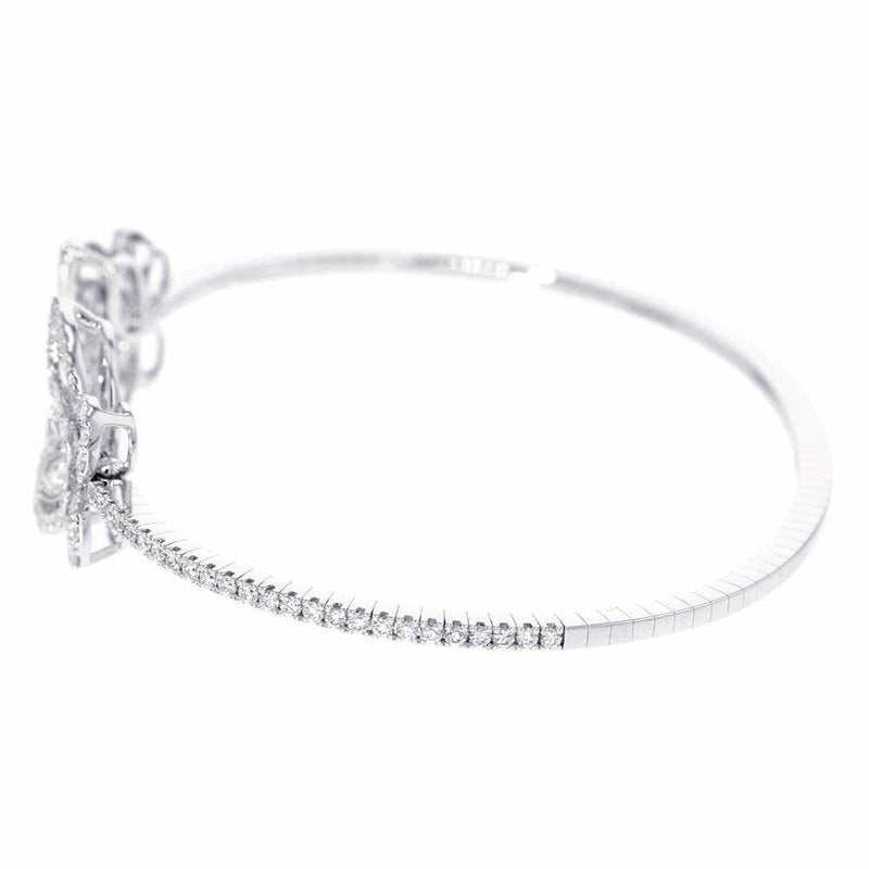 グラフ ブレスレット ダブル バタフライ シルエット ダイヤモンド 1.15ct K18WG バングル RGB499