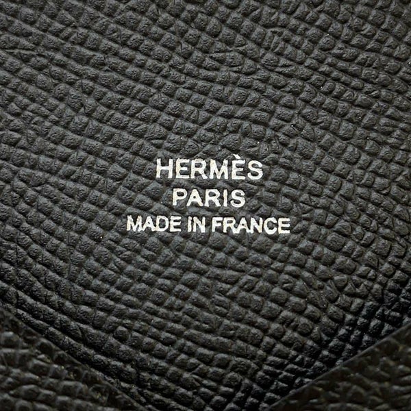 エルメス カードケース カルヴィ ブラック エプソン W刻印 HERMES 名刺入れ 黒