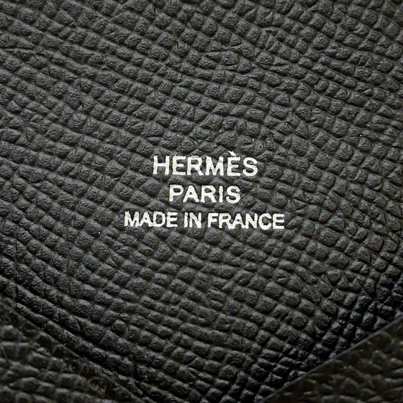 エルメス カードケース カルヴィ ブラック エプソン W刻印 HERMES 名刺入れ 黒