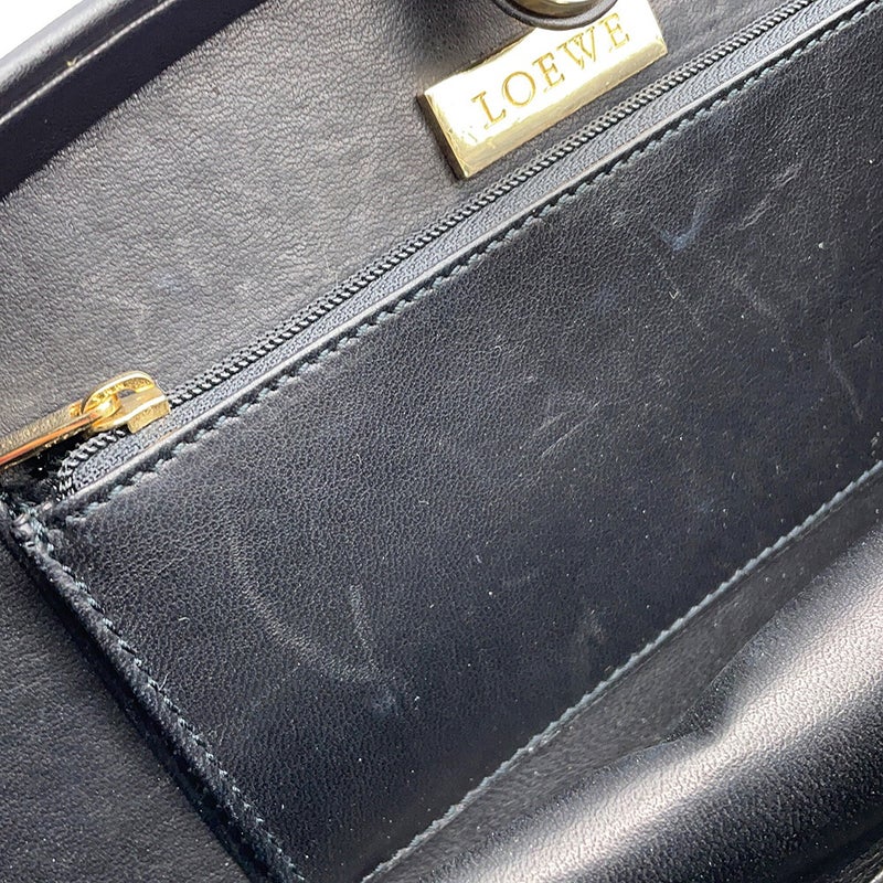 ロエベ ハンドバッグ ロゴ レザー LOEWE 黒
