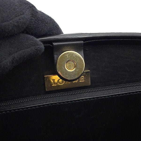 ロエベ ハンドバッグ ロゴ レザー LOEWE 黒