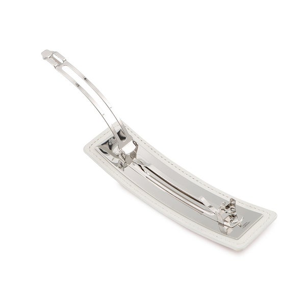 エルメス バレッタ マジルGM マニュファクチュール・ドゥ・ブックルリ レッド/シルバー金具 レザー HERMES ヘアクリップ