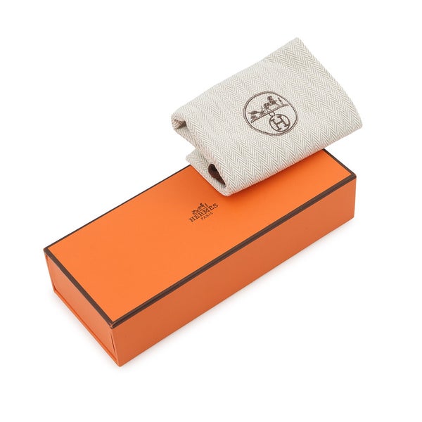 エルメス バレッタ マジルGM マニュファクチュール・ドゥ・ブックルリ レッド/シルバー金具 レザー HERMES ヘアクリップ