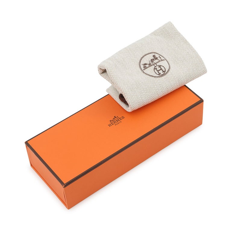 エルメス バレッタ マジルGM マニュファクチュール・ドゥ・ブックルリ レッド/シルバー金具 レザー HERMES ヘアクリップ