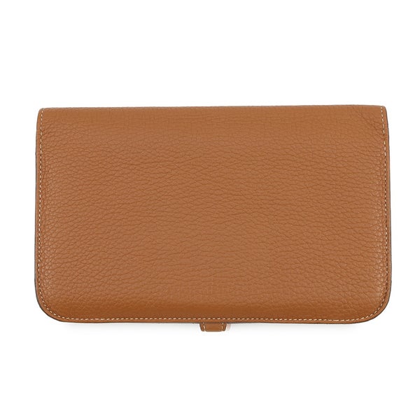 エルメス 長財布 ドゴンGM ゴールド/シルバー金具 トゴ D刻印 財布