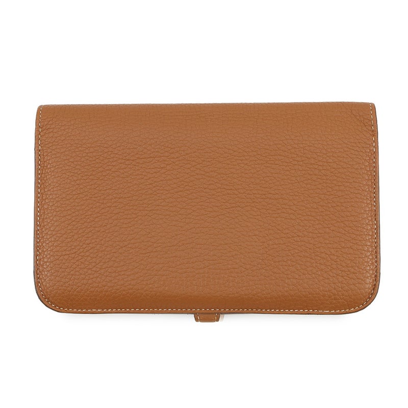 エルメス 長財布 ドゴンGM ゴールド/シルバー金具 トゴ D刻印 財布