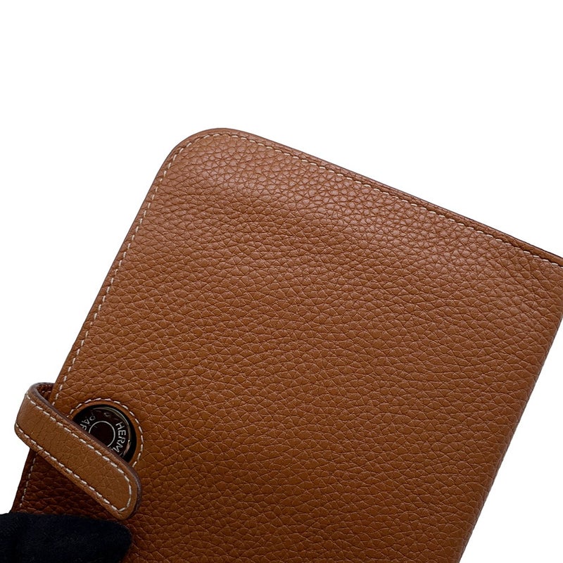 エルメス 長財布 ドゴンGM ゴールド/シルバー金具 トゴ D刻印 財布