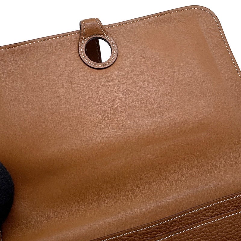 エルメス 長財布 ドゴンGM ゴールド/シルバー金具 トゴ D刻印 財布