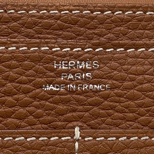 エルメス 長財布 ドゴンGM ゴールド/シルバー金具 トゴ D刻印 財布