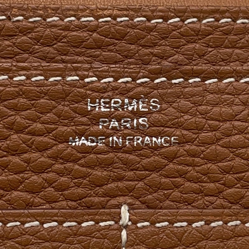 エルメス 長財布 ドゴンGM ゴールド/シルバー金具 トゴ D刻印 財布