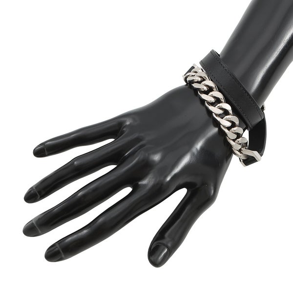 エルメス ブレスレット カムデン Camden ブラック/シルバー金具 レザー U刻印 サイズT5 HERMES アクセサリー 黒