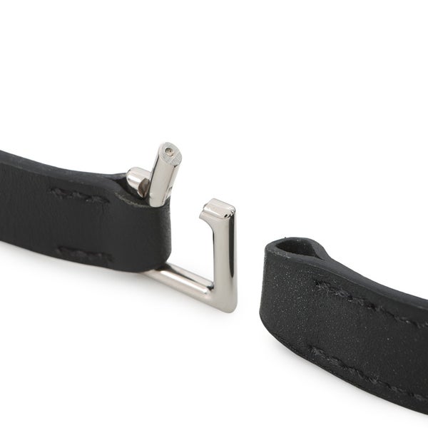 エルメス ブレスレット カムデン Camden ブラック/シルバー金具 レザー U刻印 サイズT5 HERMES アクセサリー 黒