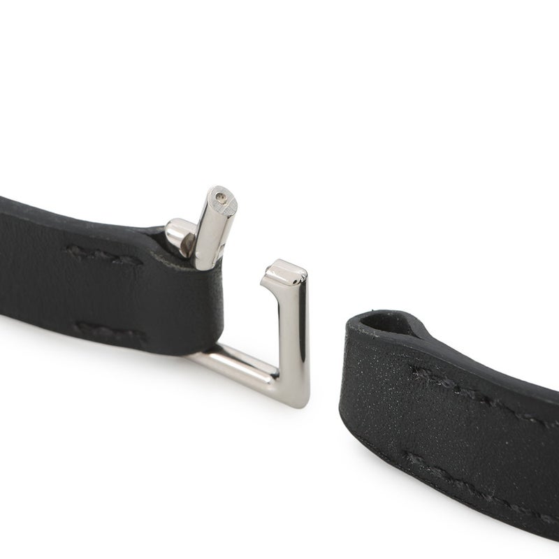 エルメス ブレスレット カムデン Camden ブラック/シルバー金具 レザー U刻印 サイズT5 HERMES アクセサリー 黒