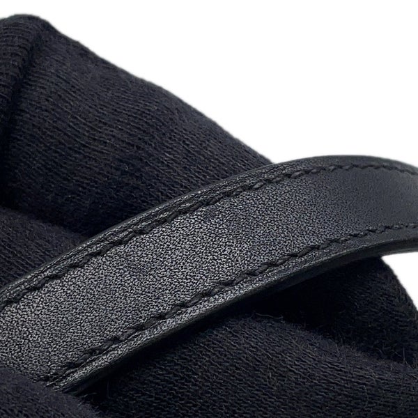 エルメス ブレスレット カムデン Camden ブラック/シルバー金具 レザー U刻印 サイズT5 HERMES アクセサリー 黒