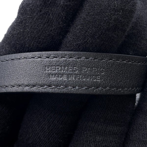 エルメス ブレスレット カムデン Camden ブラック/シルバー金具 レザー U刻印 サイズT5 HERMES アクセサリー 黒