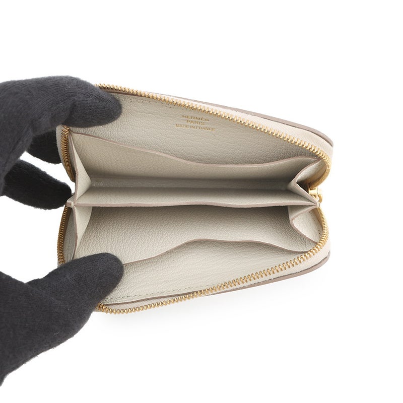 エルメス カードケース ジップ アン ゴー べトン/ゴールド金具 エバーカラー B刻印 HERMES 名刺入れ