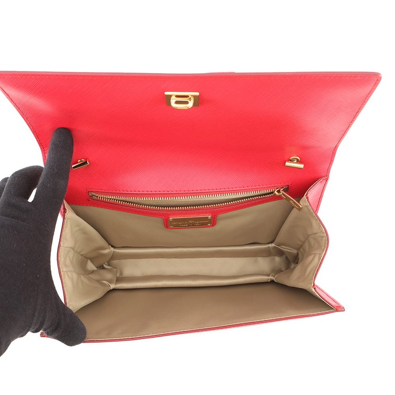 サルヴァトーレ・フェラガモ チェーンショルダーバッグ GINNY ヴァラリボン レザー 21E480 Ferragamo