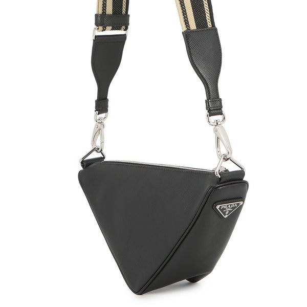 プラダ ショルダーバッグ トライアングル ロゴ サフィアーノレザー 2VH155 PRADA 黒