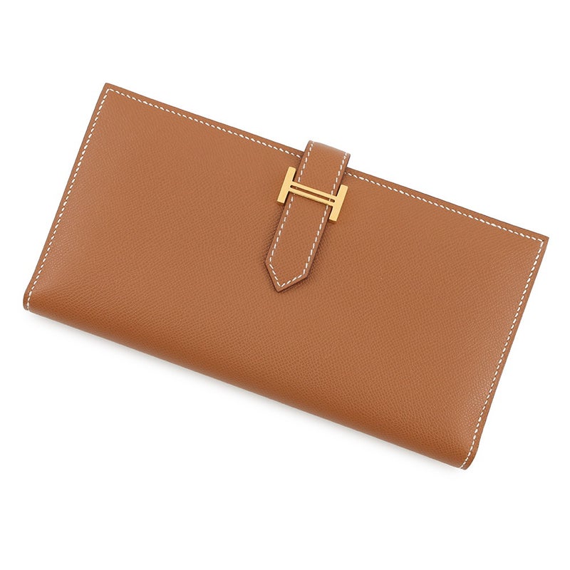 エルメス 長財布 ベアンスフレ マチあり ゴールド/ゴールド金具 ヴォーマダム W刻印 HERMES 財布
