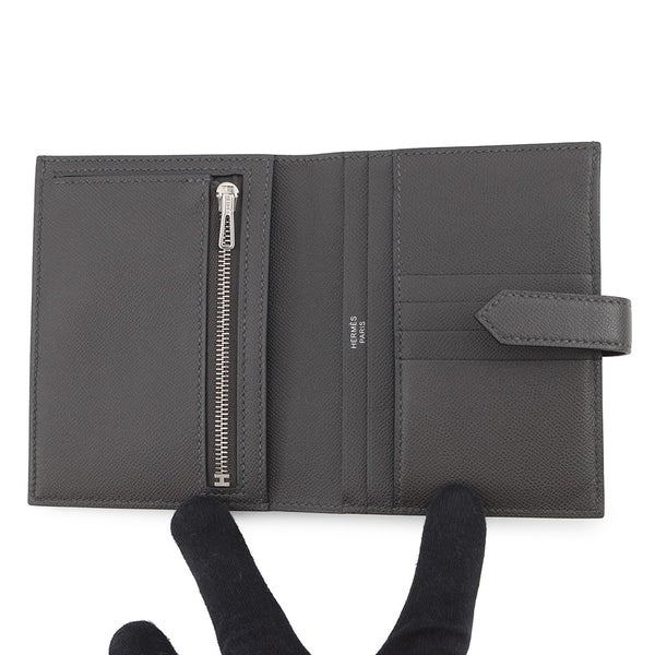 エルメス 二つ折り財布 ベアンコンパクト アルドワーズ/シルバー金具 ヴォーマダム W刻印 財布
