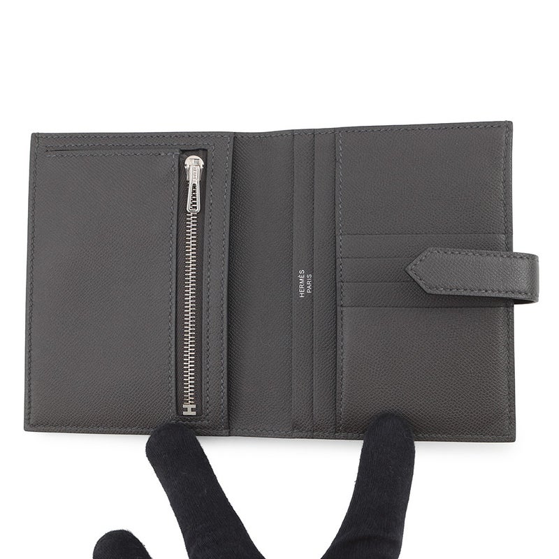 エルメス 二つ折り財布 ベアンコンパクト アルドワーズ/シルバー金具 ヴォーマダム W刻印 財布