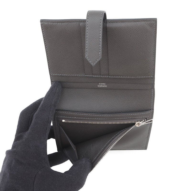 エルメス 二つ折り財布 ベアンコンパクト アルドワーズ/シルバー金具 ヴォーマダム W刻印 財布