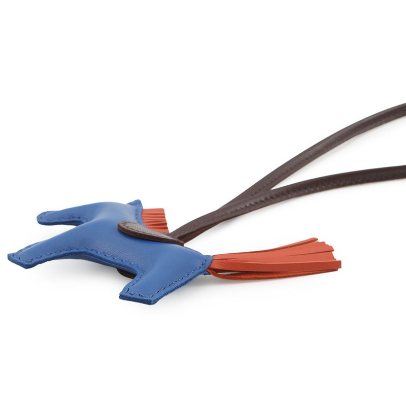 エルメス バッグチャーム ロデオ PM ブルーフランス/カーネリアン/ルージュセリエ ラムスキン U刻印