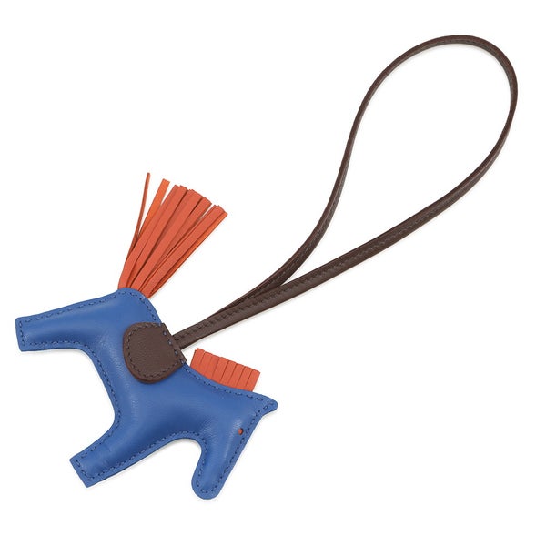 エルメス バッグチャーム ロデオ PM ブルーフランス/カーネリアン/ルージュセリエ ラムスキン U刻印