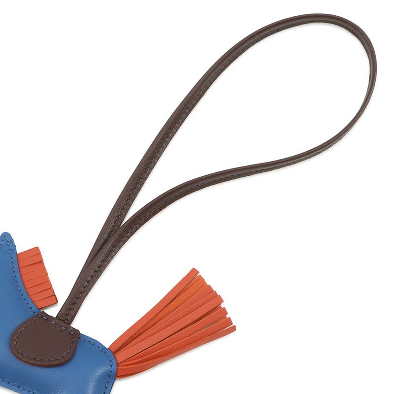 エルメス バッグチャーム ロデオ PM ブルーフランス/カーネリアン/ルージュセリエ ラムスキン U刻印